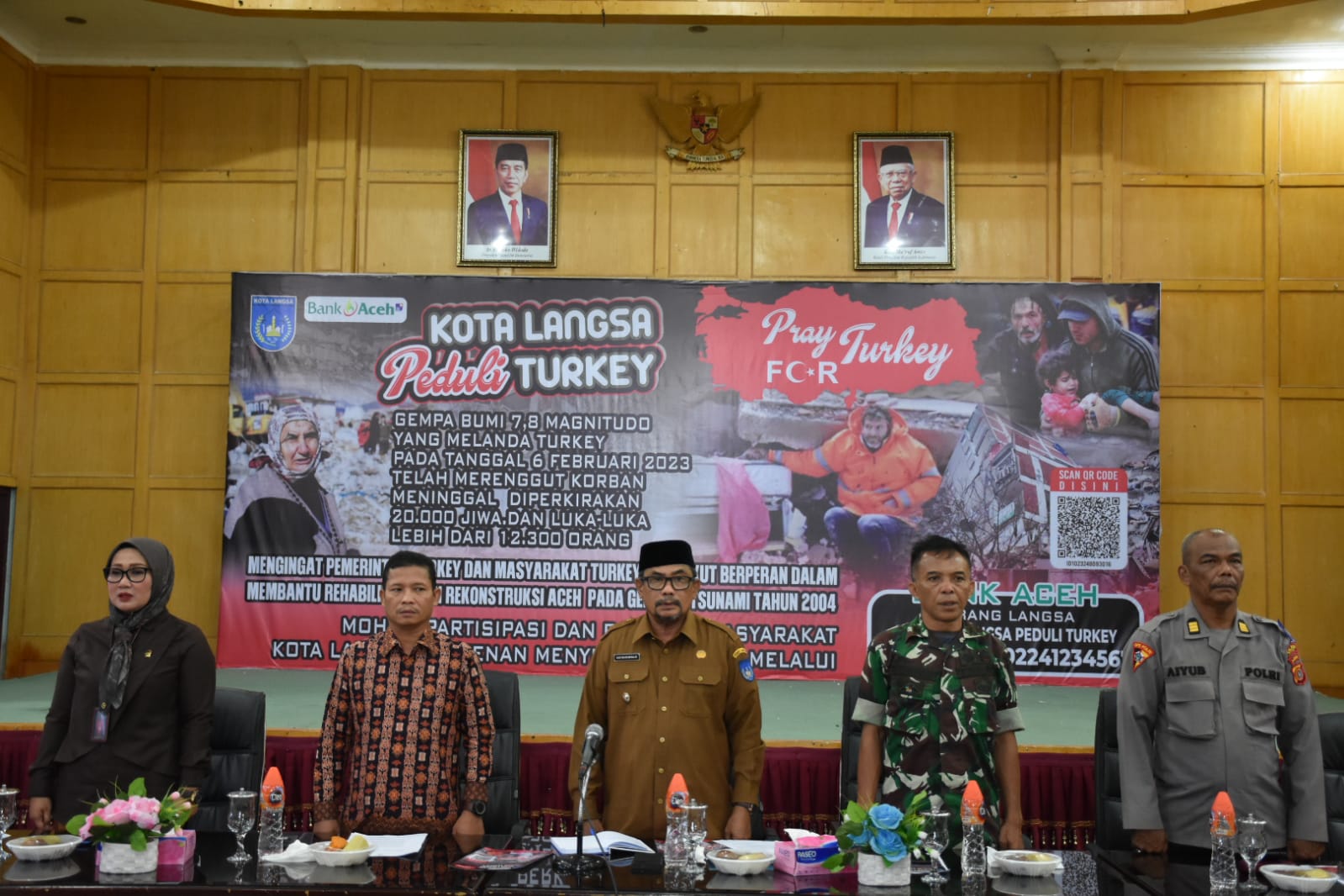 Pj. Walikota Langsa Memimpin Rapat Penggalangan Dana untuk Turki-Suriah Pasca Gempa Bumi.