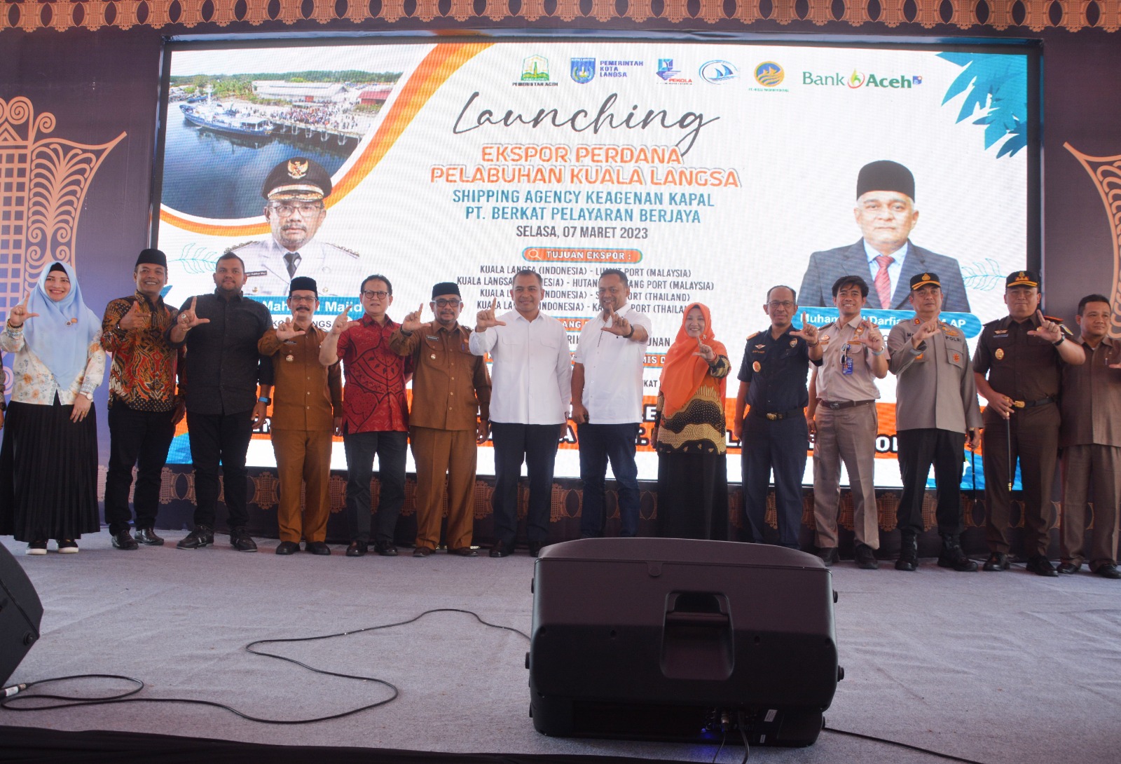 Launching Ekspor Perdana Pelabuhan Kuala Langsa.