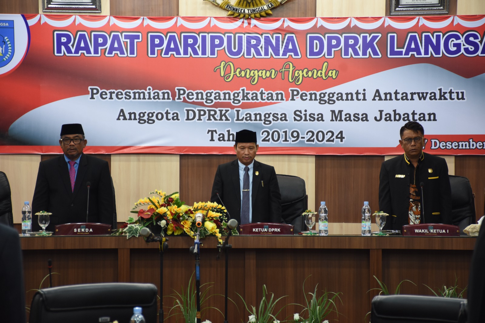 Sekretaris Daerah Kota Langsa Hadiri Peresmian PAW Anggota DPRK Langsa.