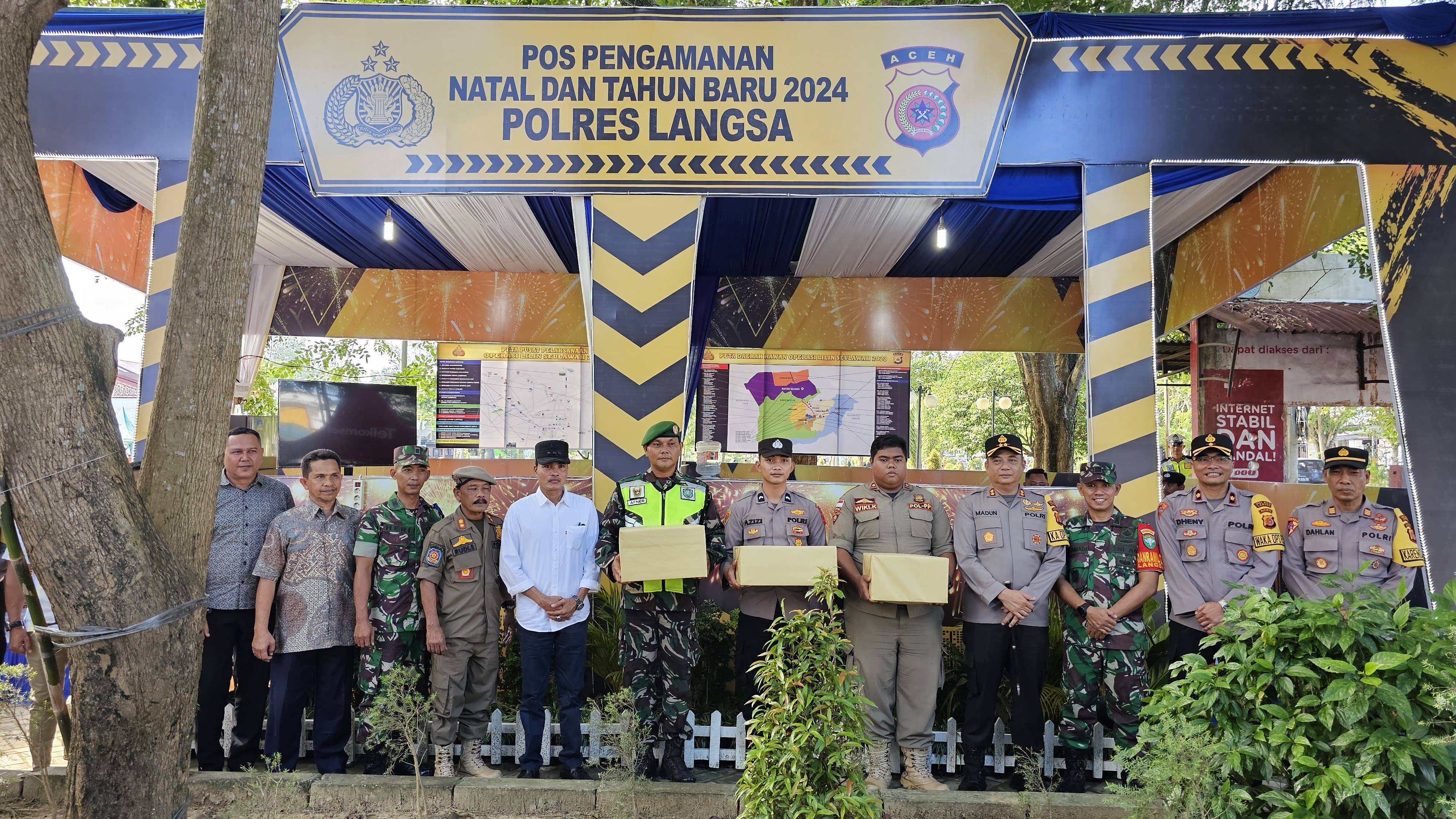 Pj. Walikota Langsa Kunjungi Pos Pengamanan Natal dan Tahun Baru 2024.