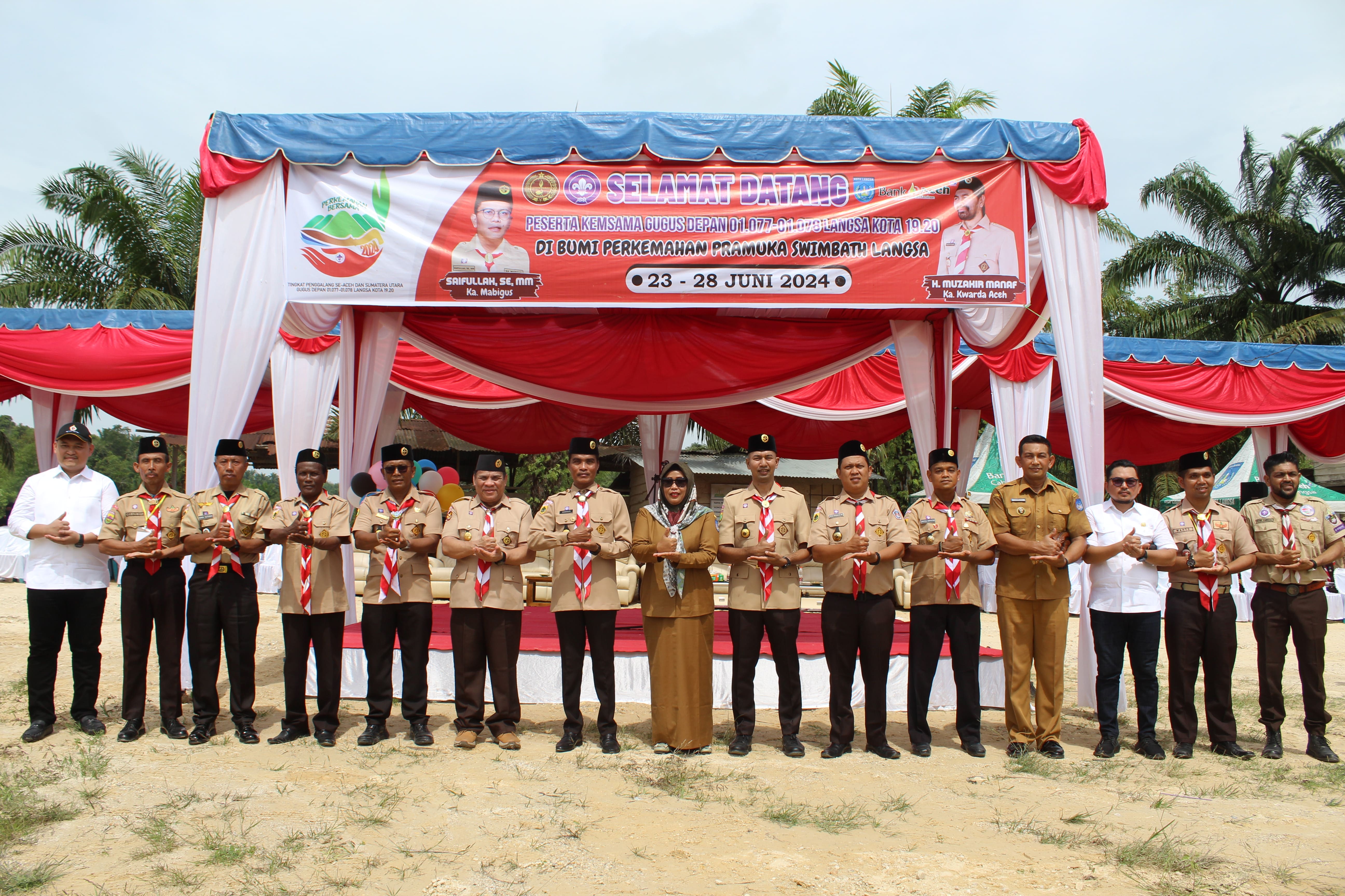 Pj. Walikota Langsa Menghadiri Kegiatan Kemah Bersama Tingkat Penggalang Se-Aceh dan Sumatera.