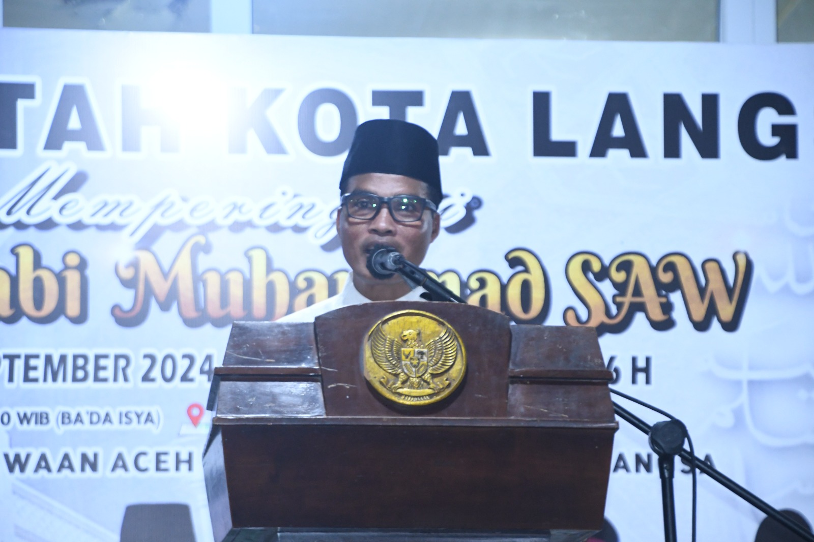 Pemerintah Kota Langsa Menggelar Tausiah Dalam Rangak Memperingati Mauli Nabi Muhammad 1446 H/2024 M.